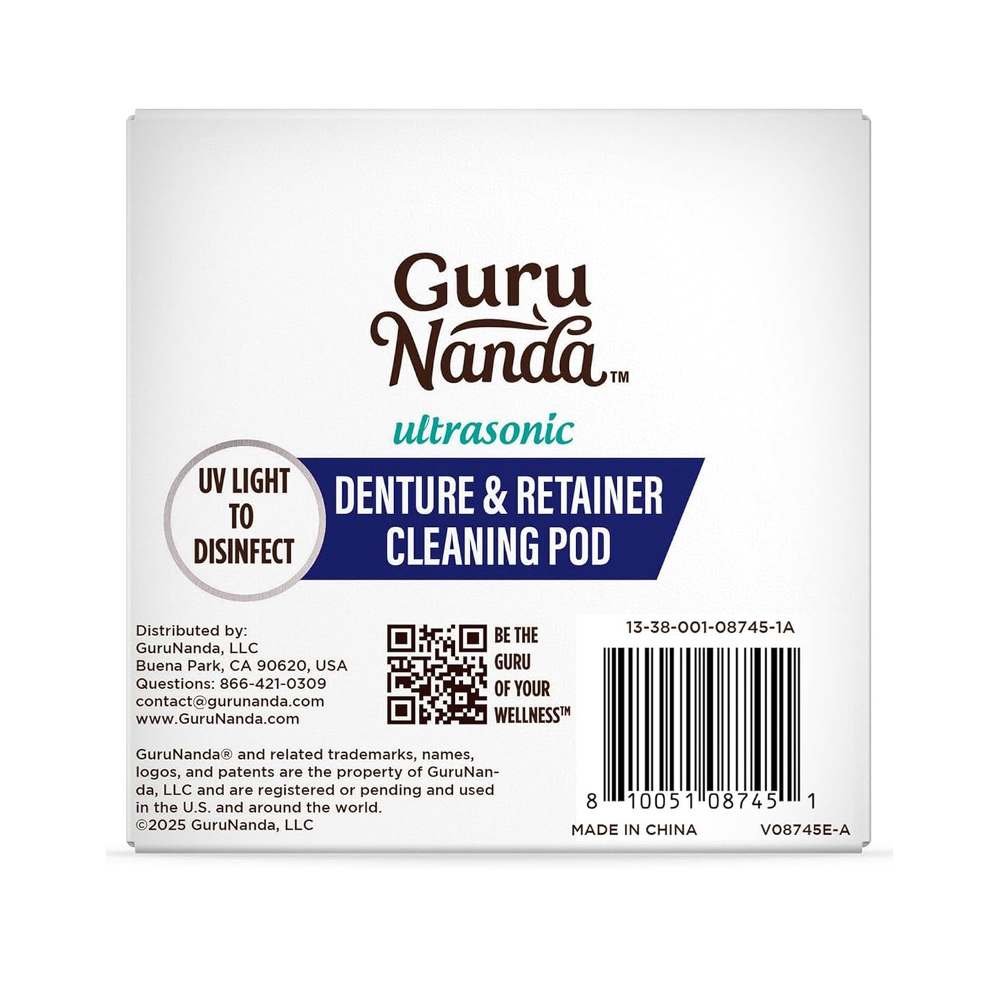 GuruNanda Ultrasonic Retainer Cleaner for Retainers, Dentures & Jewelry – 3 Cleaning Modes, 190ml