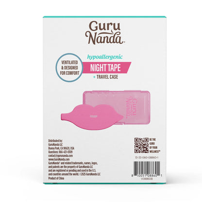 Pink Lip Shaped Night Tape with Case - 60 Count