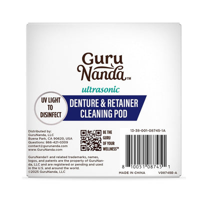 GuruNanda Ultrasonic Retainer Cleaner for Retainers, Dentures & Jewelry – 3 Cleaning Modes, 190ml