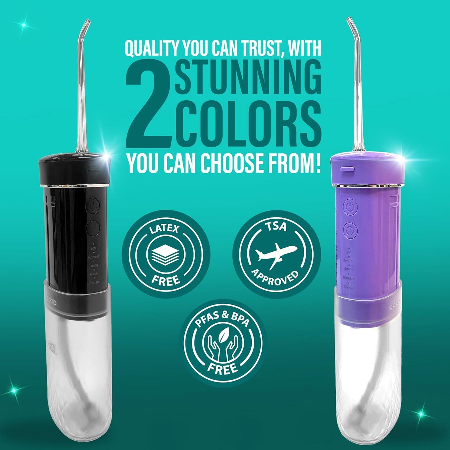 GuruNanda Portable Water Dental Flosser with Collapsible 180ml Tank, Smart Timer & 4 Modes – TSA-Approved