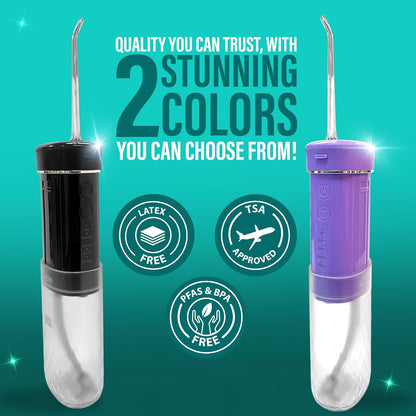 GuruNanda Portable Water Dental Flosser with Collapsible 180ml Tank, Smart Timer & 4 Modes – TSA-Approved
