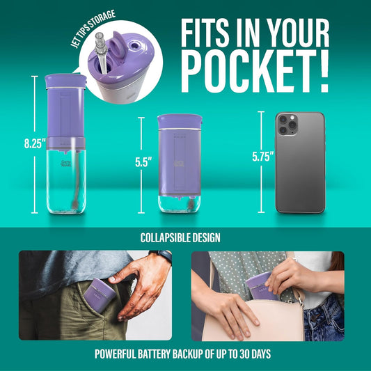 GuruNanda Portable Water Dental Flosser with Collapsible 180ml Tank, Smart Timer & 4 Modes – TSA-Approved