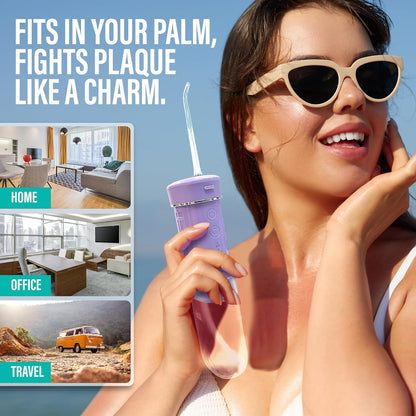 GuruNanda Portable Water Dental Flosser with Collapsible 180ml Tank, Smart Timer & 4 Modes – TSA-Approved