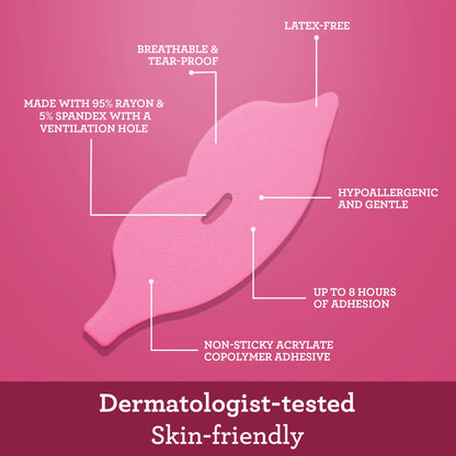 Pink Lip Shaped Night Tape with Case - 60 Count