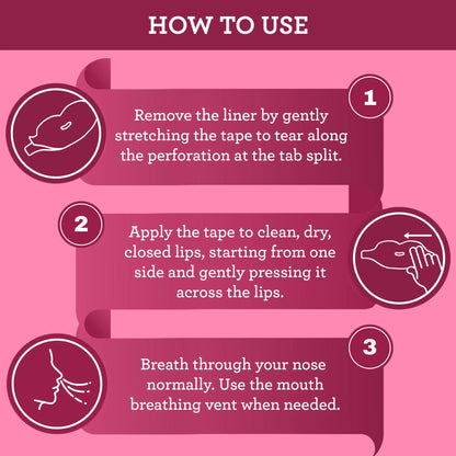 Pink Lip Shaped Night Tape with Case - 60 Count